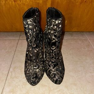 Pewter and Black Booties